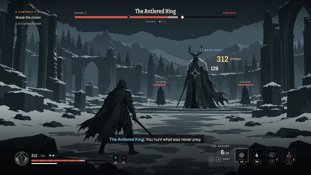 The Last Hunt boss fight HUD