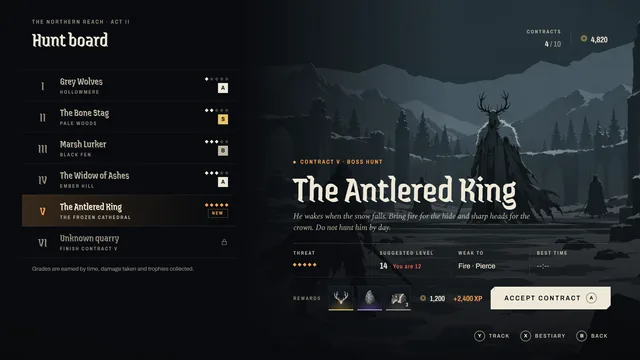 The Last Hunt hunt board screen