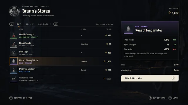 The Last Hunt Merchant screen